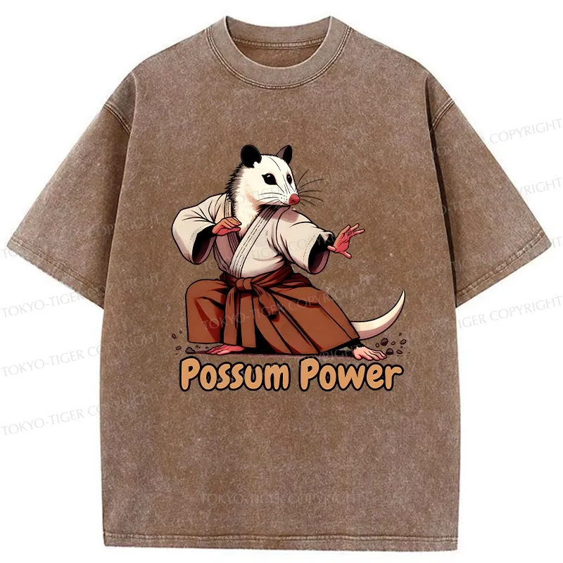 Tokyo-Tiger Possum Power Washed T-Shirt