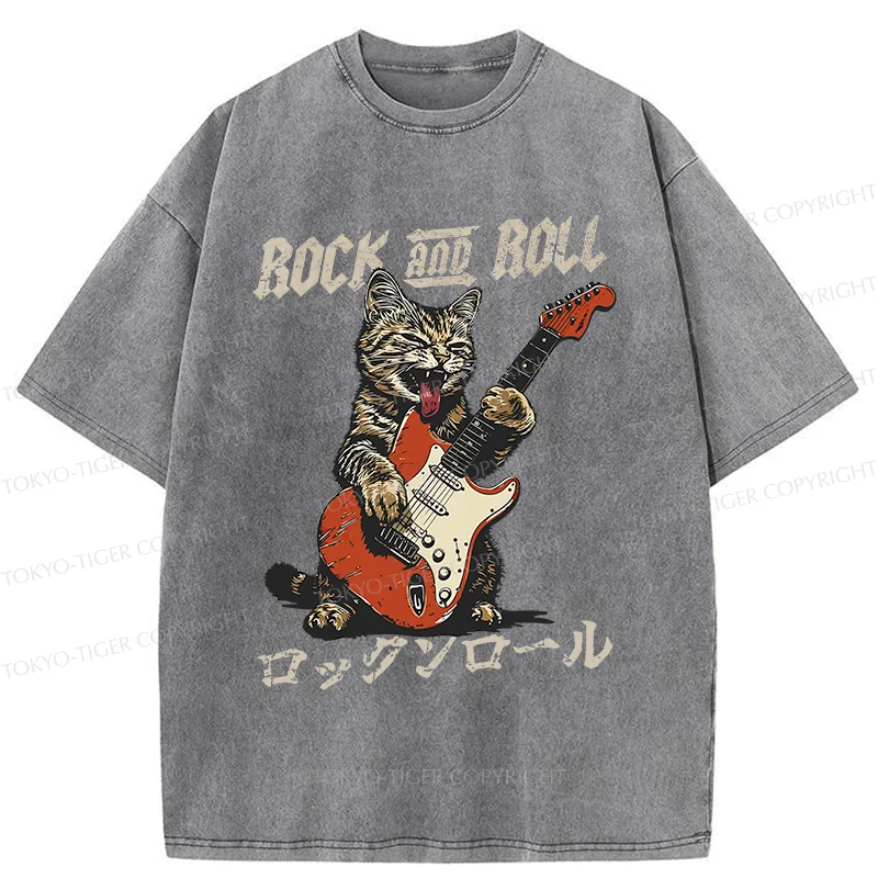 Tokyo-Tiger Rock Cool Cat Washed T-Shirt