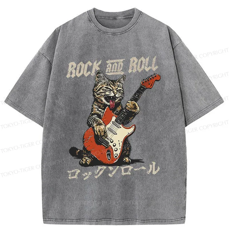 Tokyo-Tiger Rock Cool Cat Washed T-Shirt