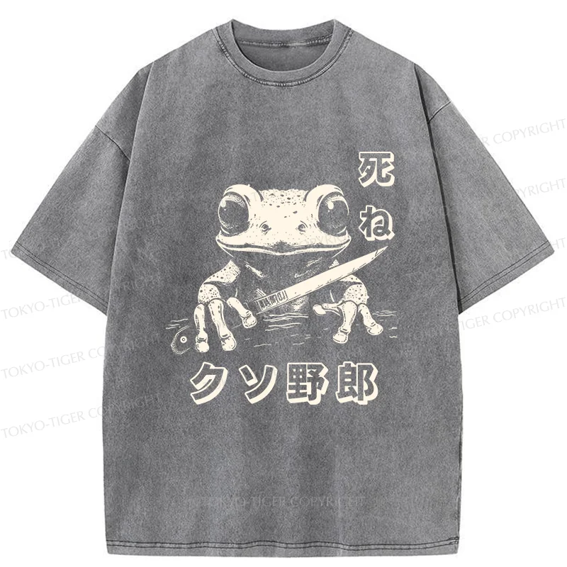 Tokyo-Tiger Frog With Knife Washed T-Shirt