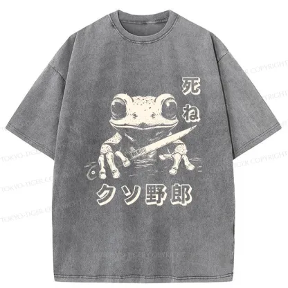 Tokyo-Tiger Frog With Knife Washed T-Shirt