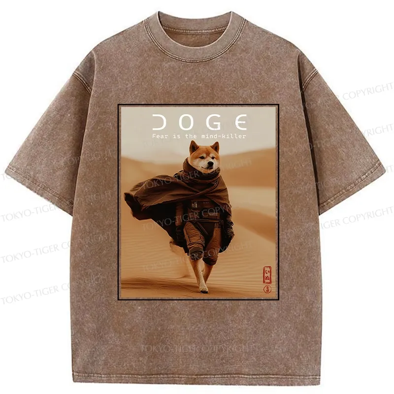 Tokyo-Tiger Fear Is The Mind-killer Doge Washed T-Shirt