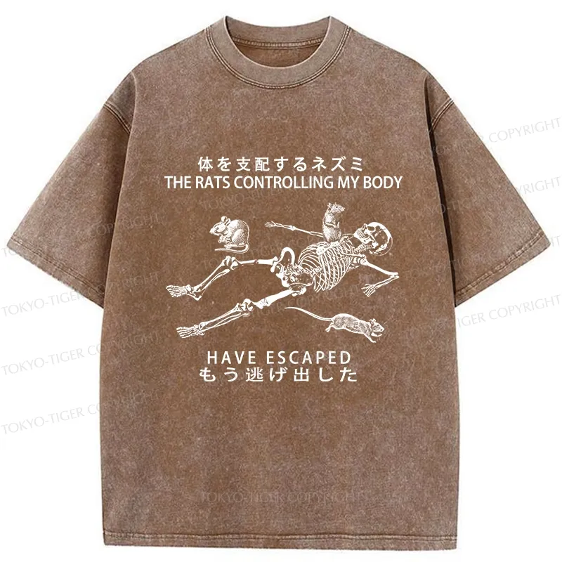 Tokyo-Tiger The Rats Controlling My Body Washed T-Shirt