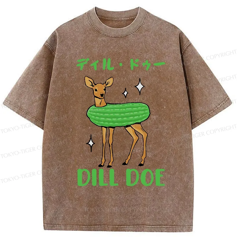 Tokyo-Tiger Dill Doe Funny Washed T-Shirt