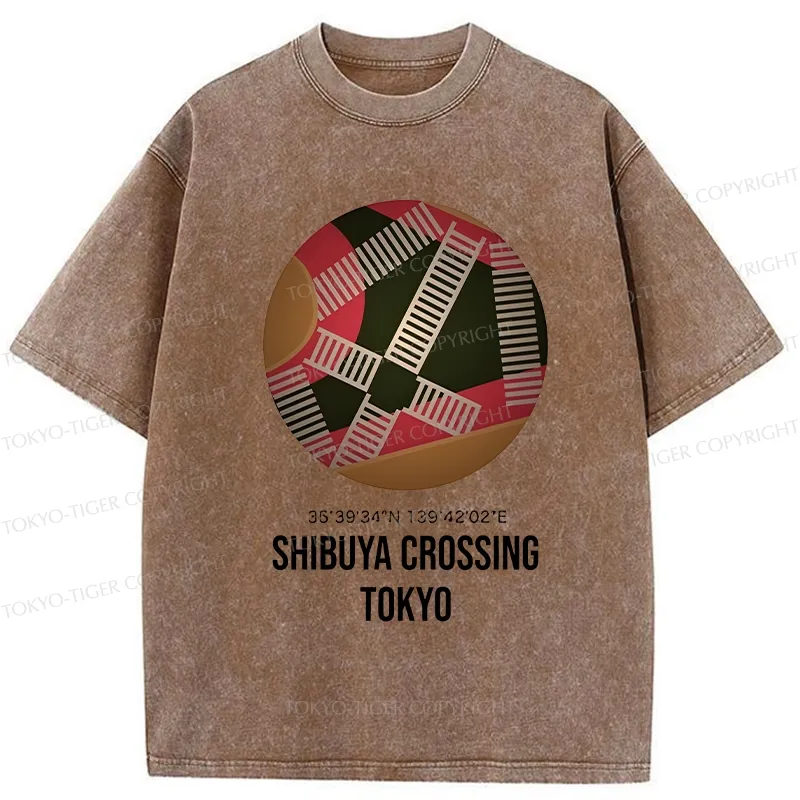 Tokyo-Tiger Shibuya Crossing Japan Washed T-Shirt