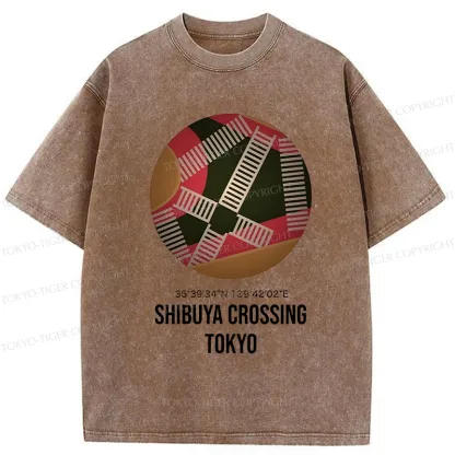 Tokyo-Tiger Shibuya Crossing Japan Washed T-Shirt