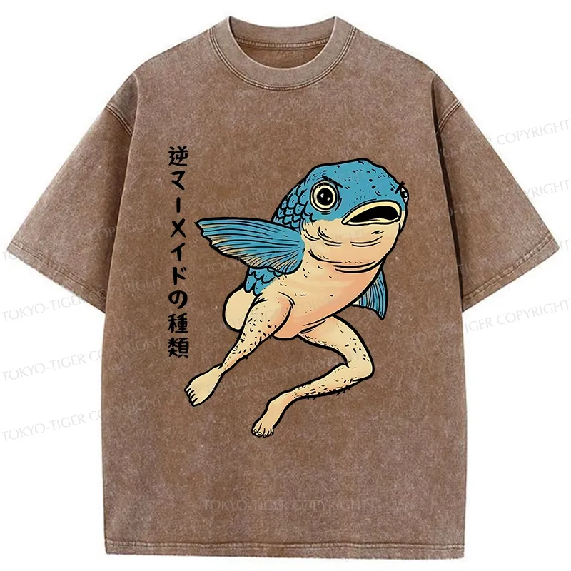 Tokyo-Tiger Types Of Reverse Mode Washed T-Shirt