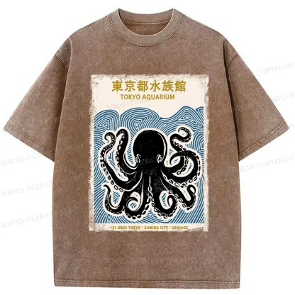 Tokyo-Tiger Tokyo Aquarium Japan Washed T-Shirt