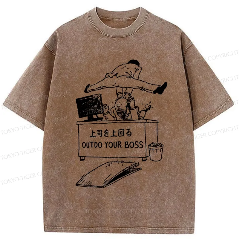 Tokyo-Tiger Outdo Your Boss Washed T-Shirt