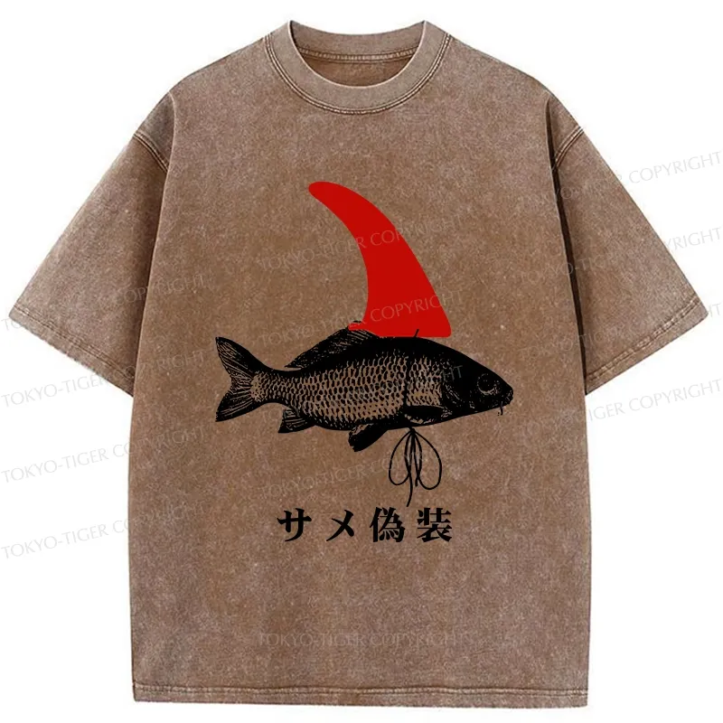 Tokyo-Tiger Camouflage Shark Washed T-Shirt