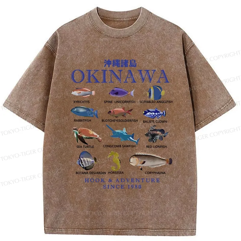 Tokyo-Tiger Okinawa Islands Fish Washed T-Shirt