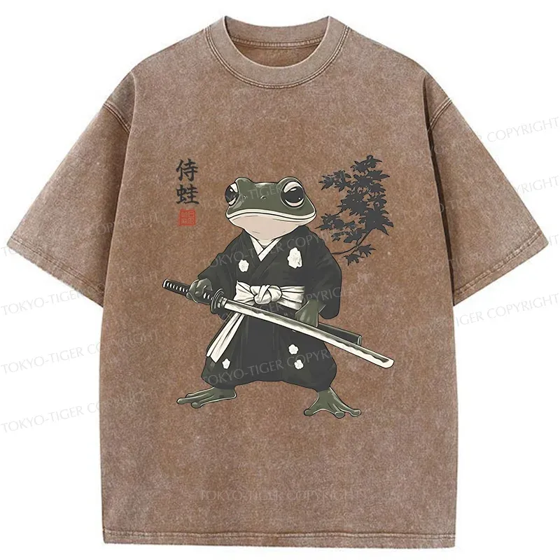 Tokyo-Tiger Samurai Frog Washed T-Shirt