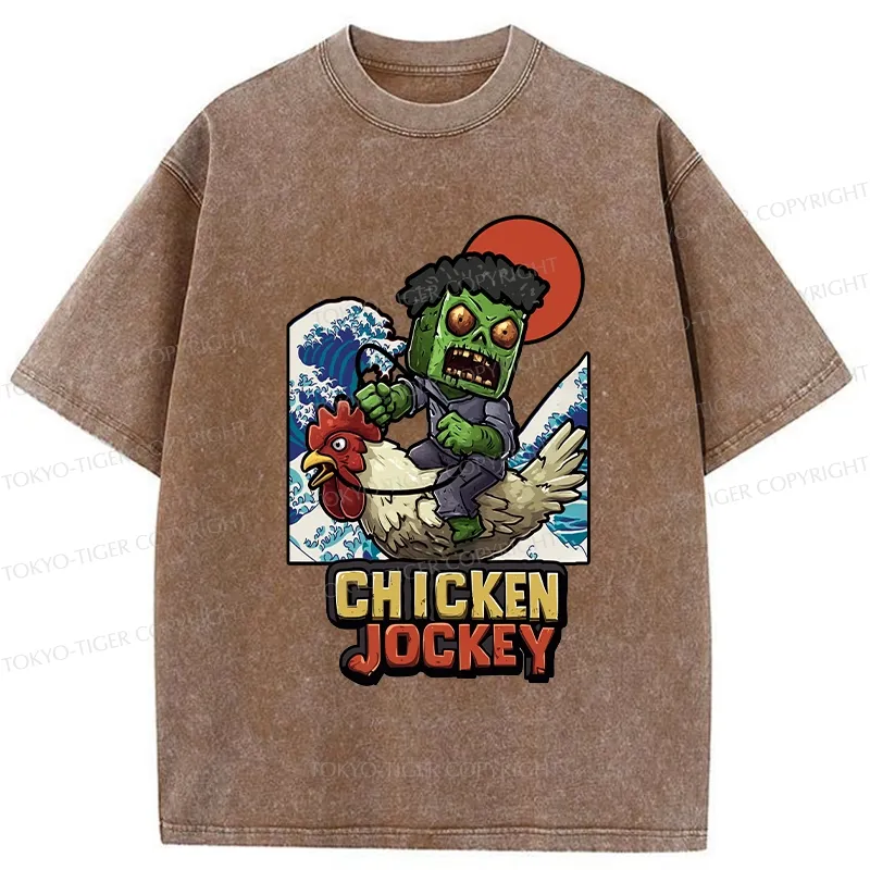 Tokyo-Tiger Chicken Jockey Washed T-Shirt