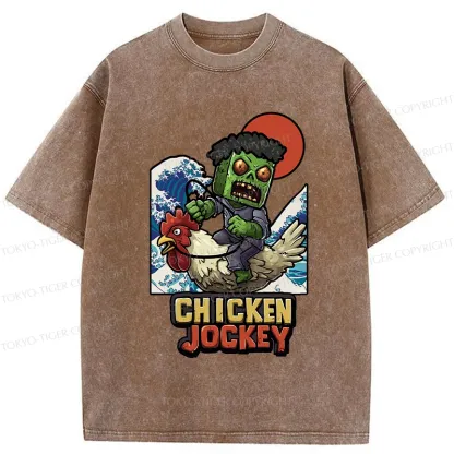 Tokyo-Tiger Chicken Jockey Washed T-Shirt