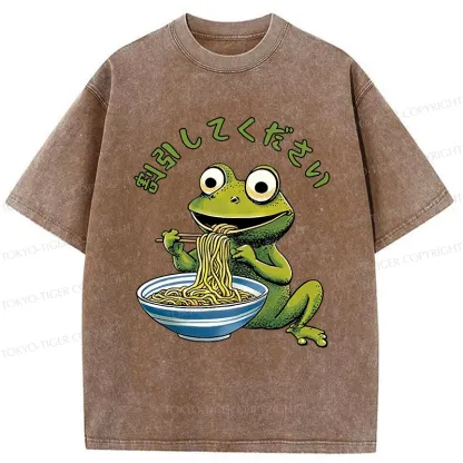Tokyo-Tiger Please Give Frog A Discount Washed T-Shirt
