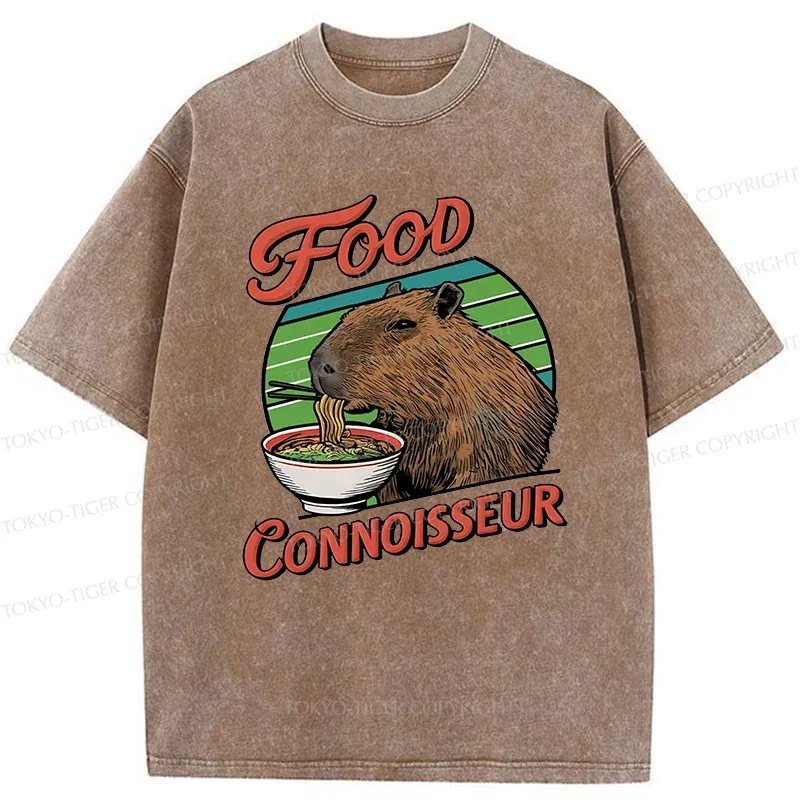 Tokyo-Tiger Gourmet Connoisseur Washed T-Shirt