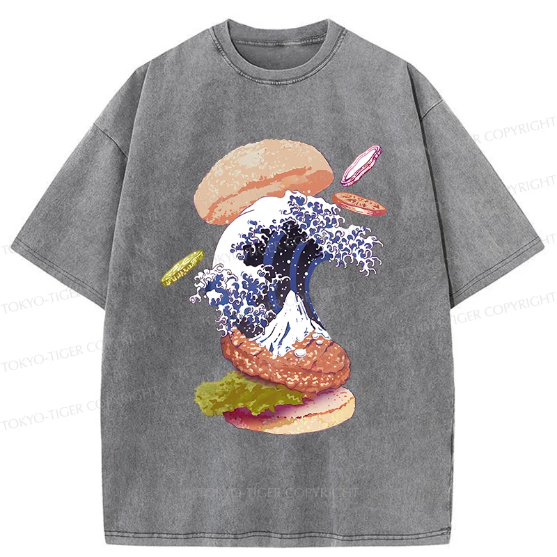 Tokyo-Tiger Delicious Burgers Washed T-Shirt