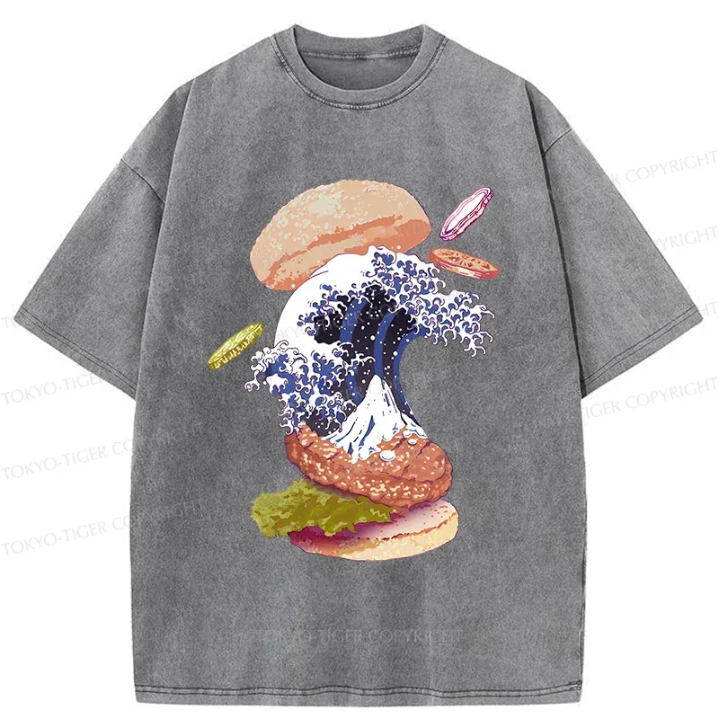 Tokyo-Tiger Delicious Burgers Washed T-Shirt