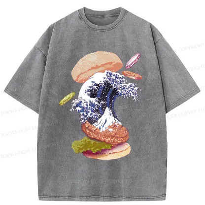 Tokyo-Tiger Delicious Burgers Washed T-Shirt