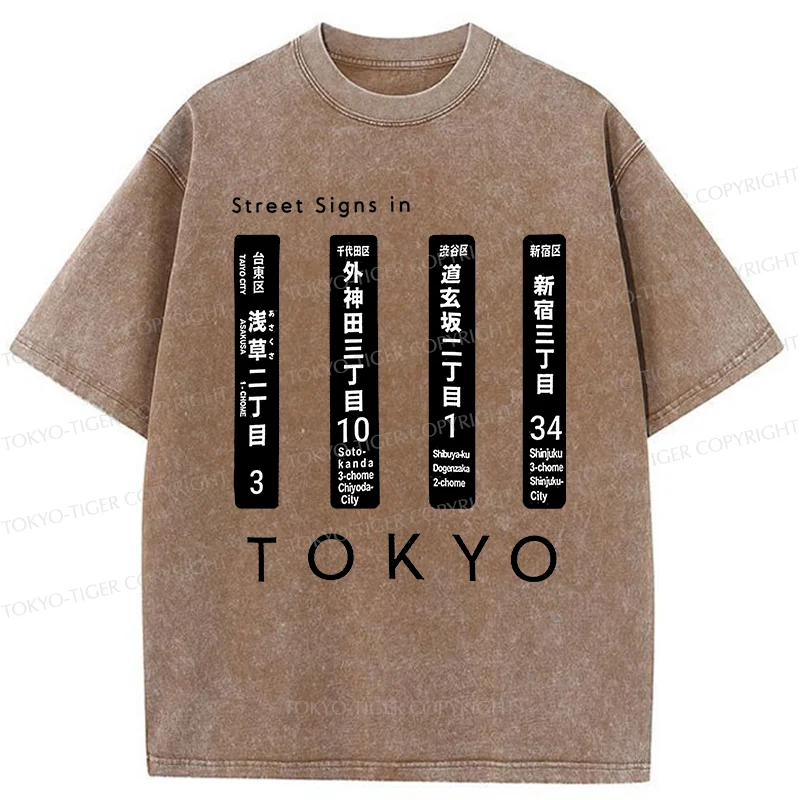 Tokyo-Tiger Tokyo Scenic Spot Washed T-Shirt