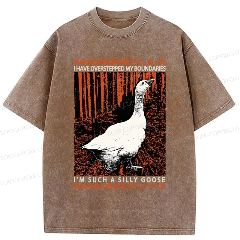 Tokyo-Tiger Such A Silly Goose Funny Washed T-Shirt