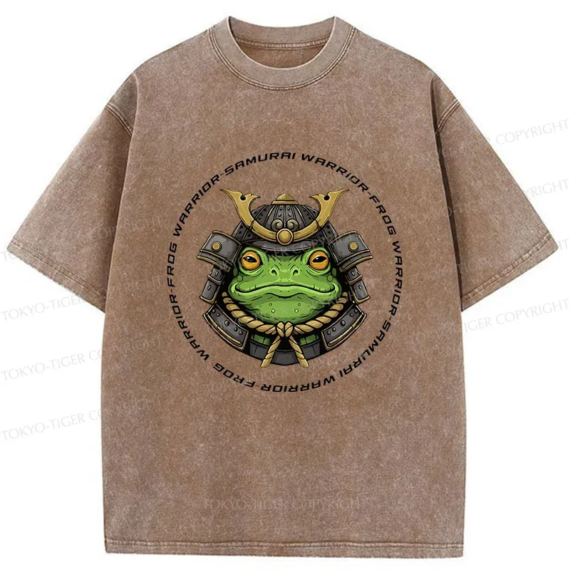 Tokyo-Tiger Serious Frog Warrior Washed T-Shirt
