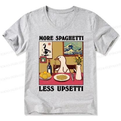 Tokyo-Tiger More Spaghetti Less Upsetti Goose V-Neck Classic T-Shirt