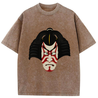Tokyo-Tiger Japanese Ukiyo-e Kabuki Washed T-Shirt