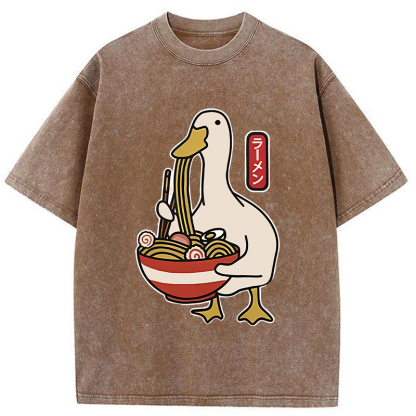 Tokyo-Tiger Ramen Lover Goose Washed T-Shirt