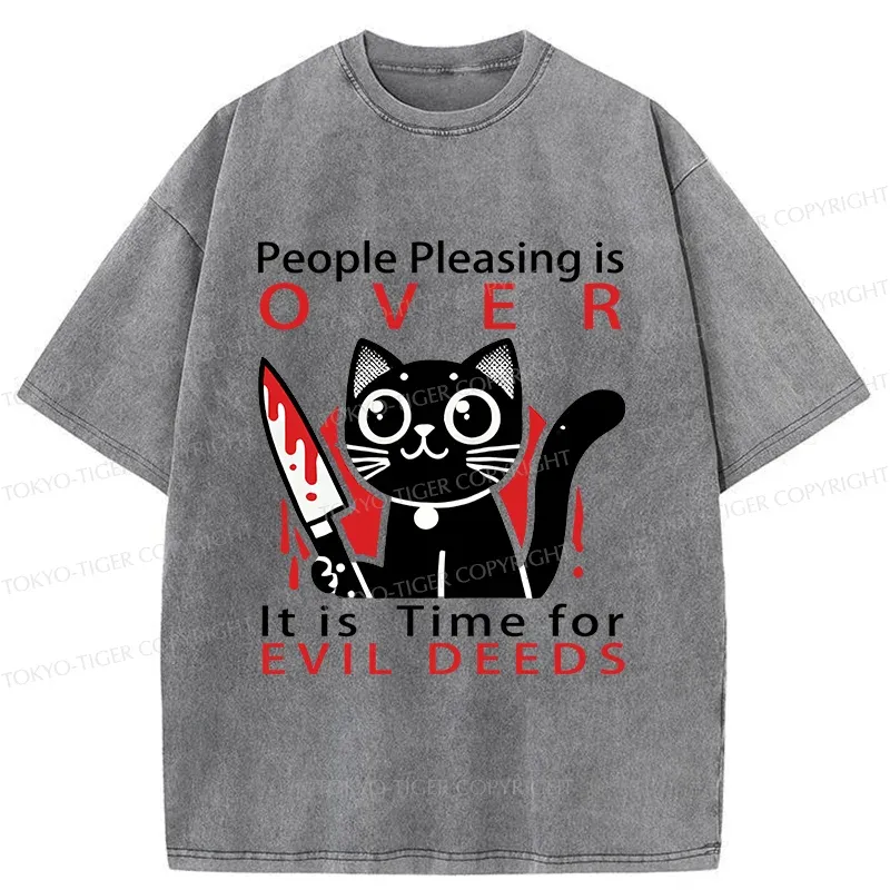 Tokyo-Tiger Mischievous Kitten Washed T-Shirt