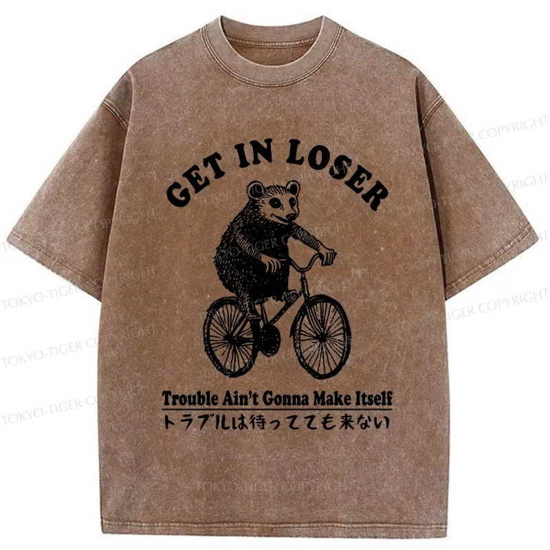 Tokyo-Tiger Get In Loser Opossum Washed T-Shirt