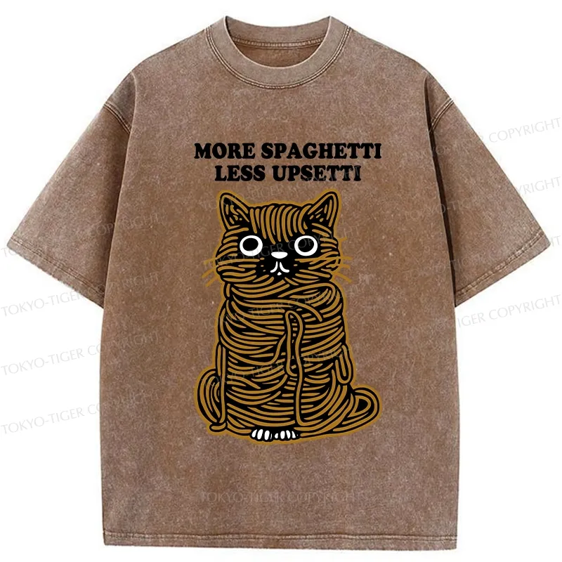 Tokyo-Tiger More Spaghetti Less Upsetti Cat Washed T-Shirt