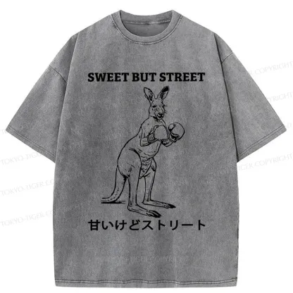 Tokyo-Tiger Funny Kangaroo Washed T-Shirt