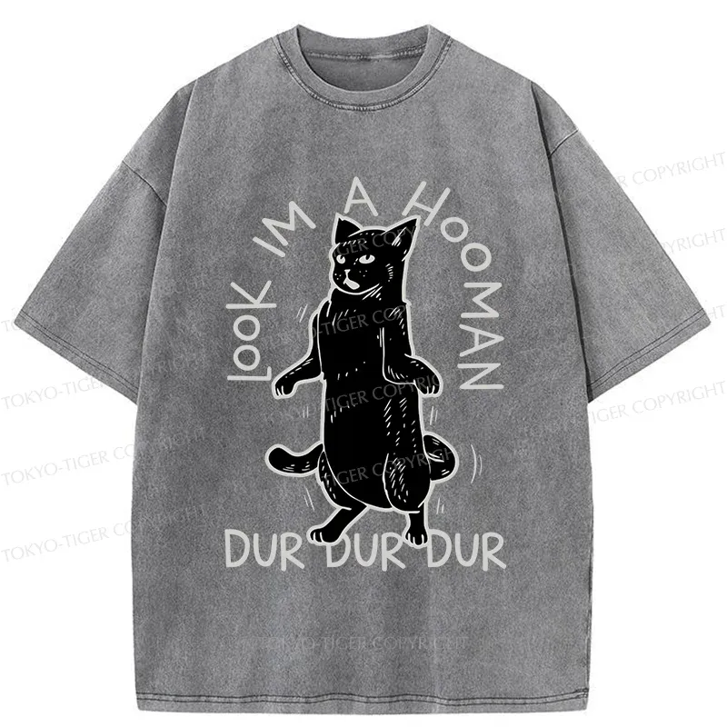 Tokyo-Tiger Dancing Cat Washed T-Shirt