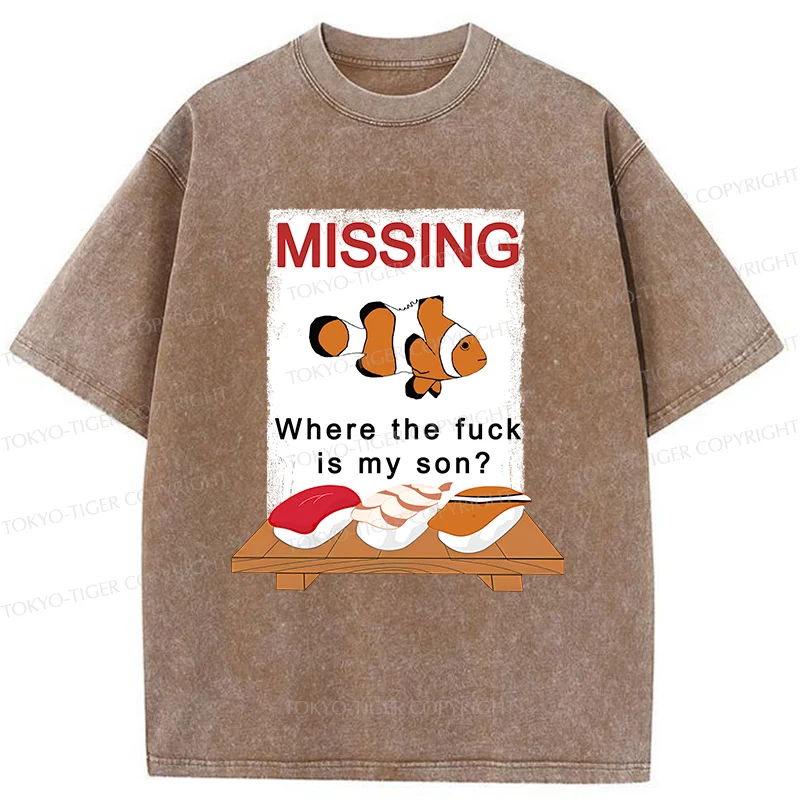 Tokyo-Tiger Clownfish Sushi Washed T-Shirt