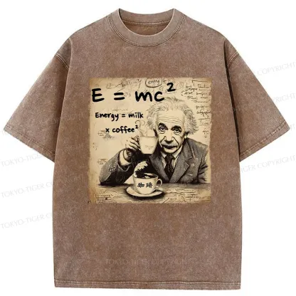Tokyo-Tiger Funny Energy=Milk x Coffee^2 Washed T-Shirt