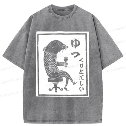 Tokyo-Tiger Retro Fishman Washed T-Shirt