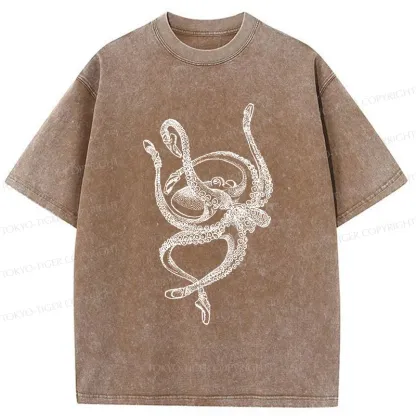 Tokyo-Tiger Octopus Dancing Ballet Washed T-Shirt