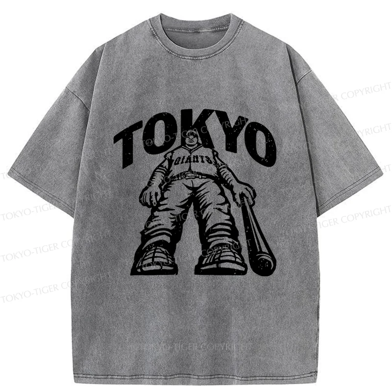 Tokyo-Tiger Japanese Baseball Washed T-Shirt