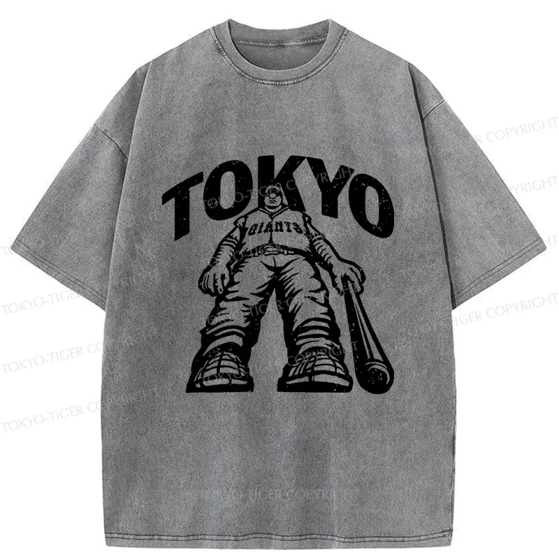 Tokyo-Tiger Japanese Baseball Washed T-Shirt