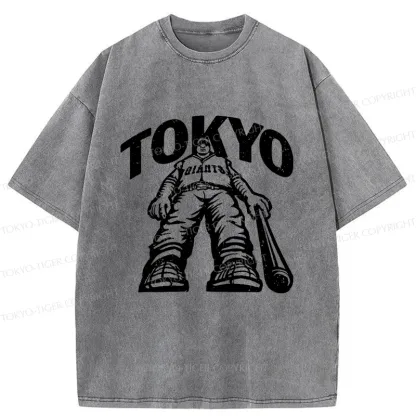 Tokyo-Tiger Japanese Baseball Washed T-Shirt