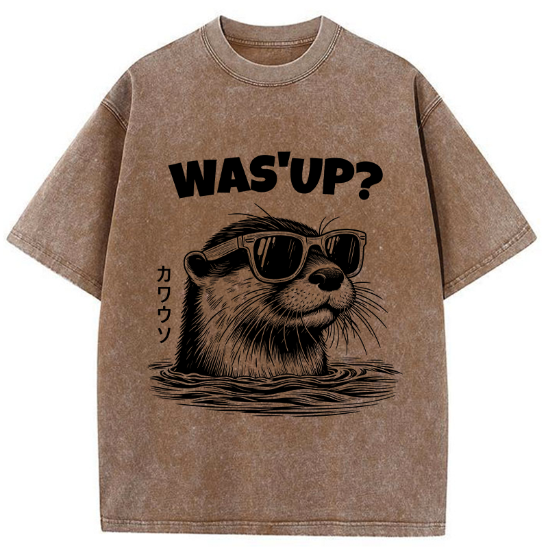 Tokyo-Tiger Was'up Otter Washed T-Shirt