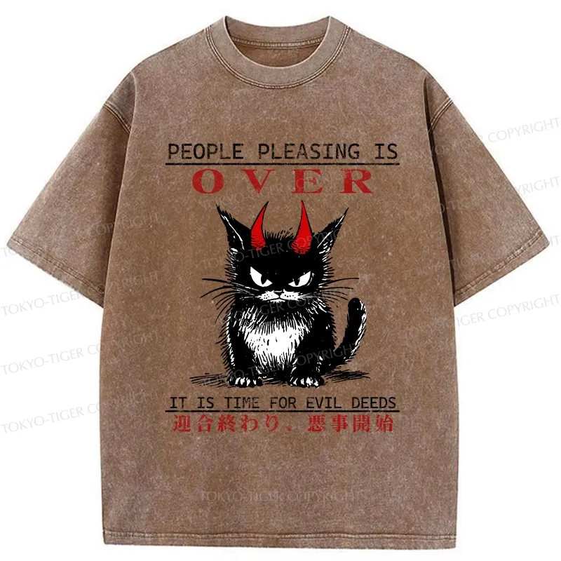 Tokyo-Tiger It Is Time For Evil Deeds Washed T-Shirt