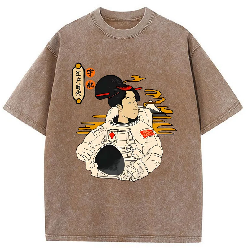 Tokyo-Tiger Geisha Astronaut Washed T-Shirt
