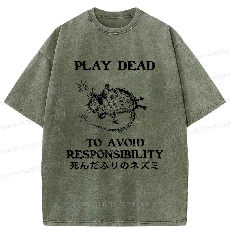 Tokyo-Tiger Escapist Mouse Washed T-Shirt