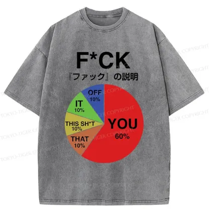 Tokyo-Tiger Proportion Of Main Word Combination Washed T-Shirt
