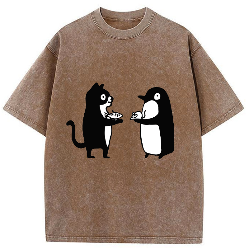 Tokyo-Tiger Funny Food Swaps Washed T-Shirt