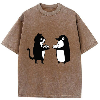 Tokyo-Tiger Funny Food Swaps Washed T-Shirt