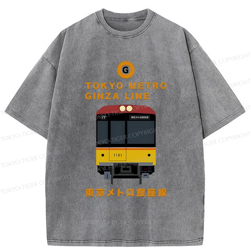 Tokyo-Tiger Tokyo Metro Ginza Line Washed T-Shirt