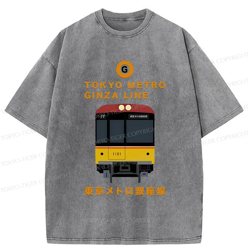 Tokyo-Tiger Tokyo Metro Ginza Line Washed T-Shirt
